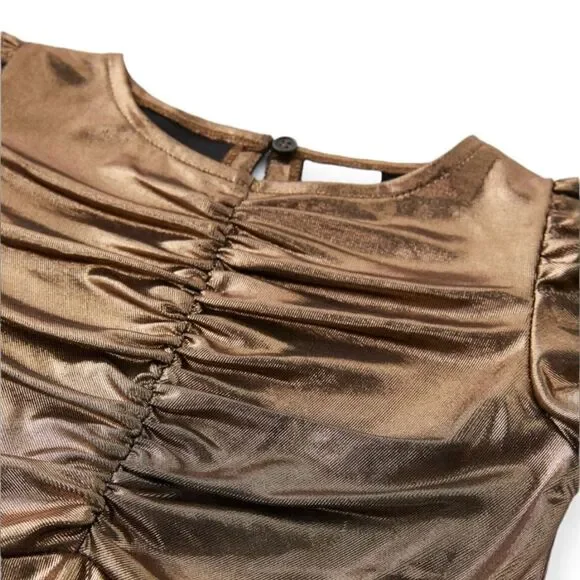 ZARA Kids | Golden | METALLIC DRESS - Picture 4 of 6